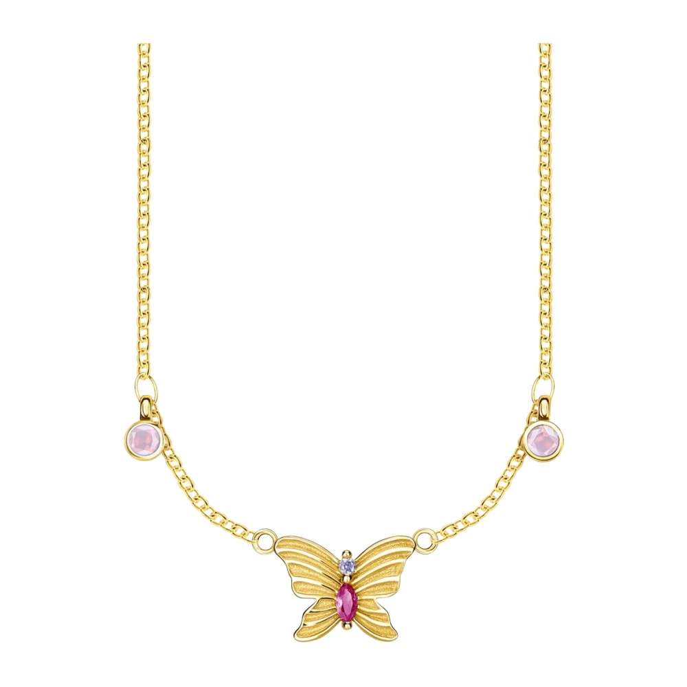 Thomas Sabo Women's Silver/Gold Necklace Collier Butterfly 925 Sterling Ke1951-488-7