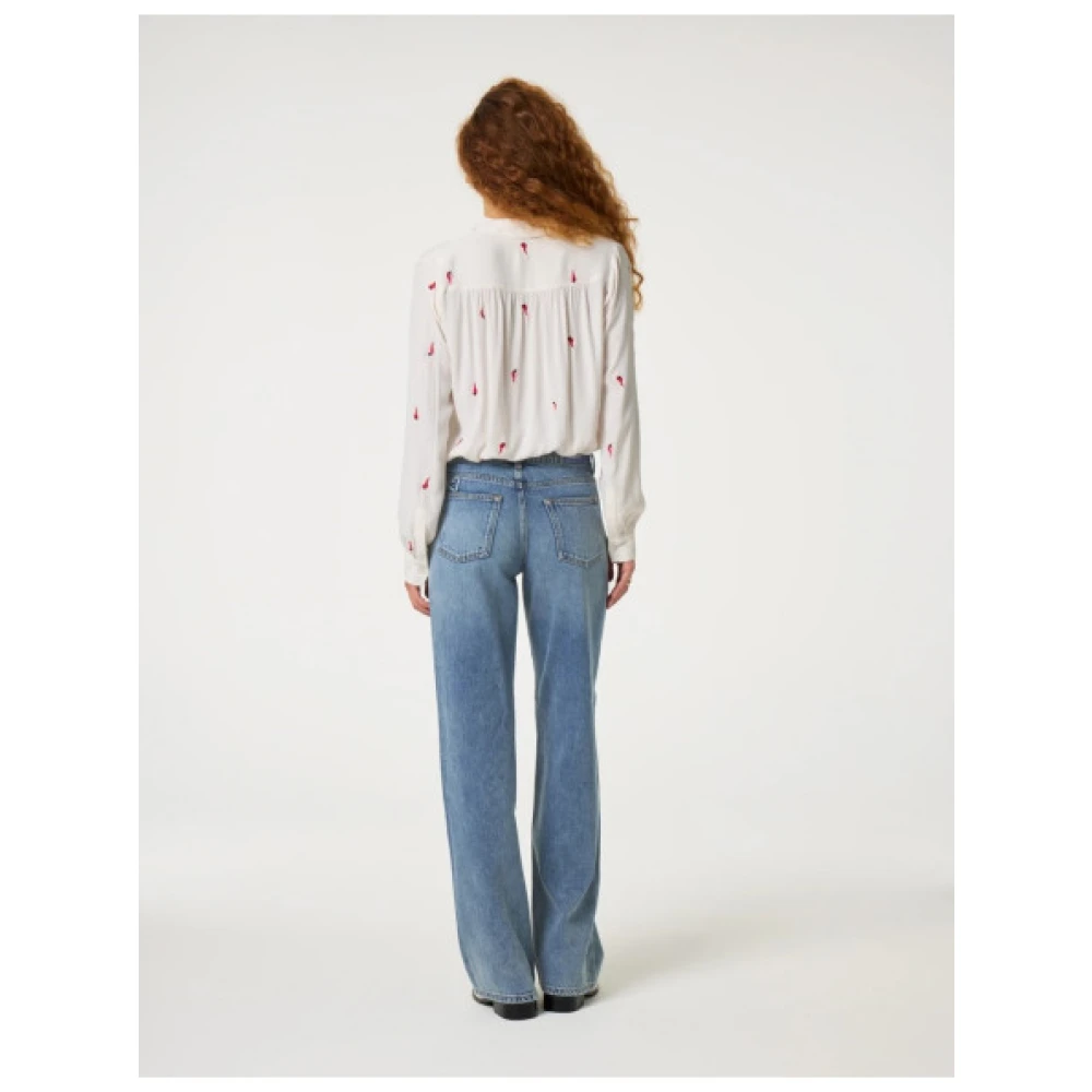 Fabienne Chapot Geborduurde Viscose Blouse met Pepers White Dames