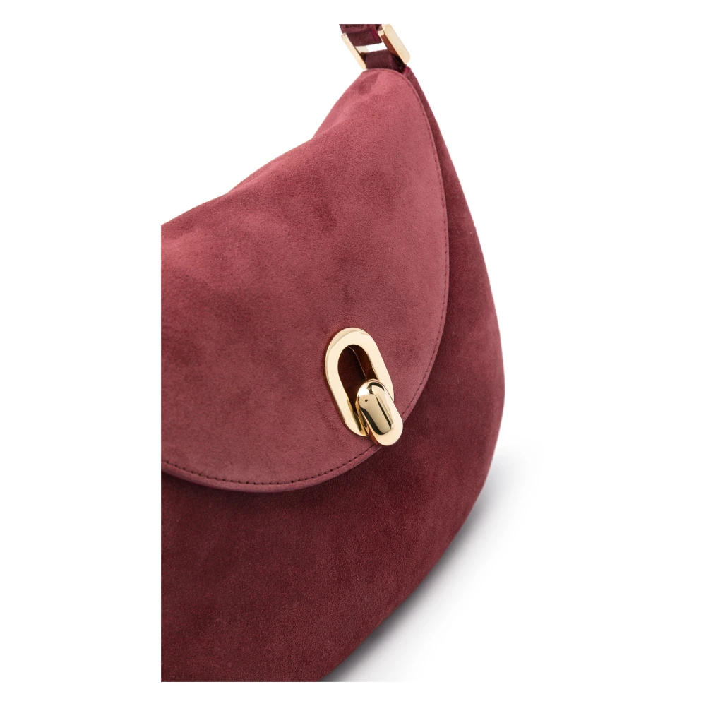Savette Suede Hobo Tas Red Dames