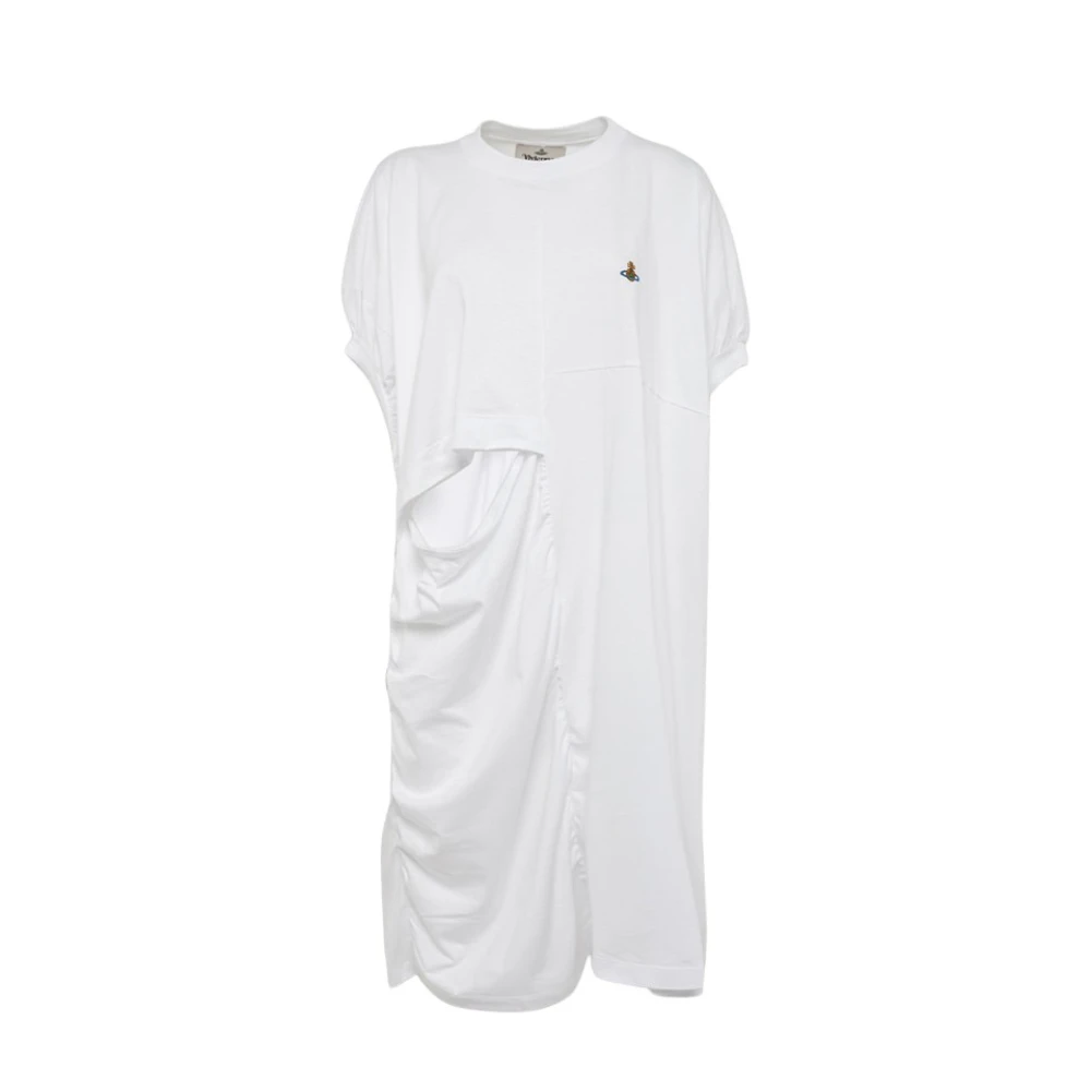 Vivienne Westwood Katoenen Jersey Gedrapeerde Jurk White Dames