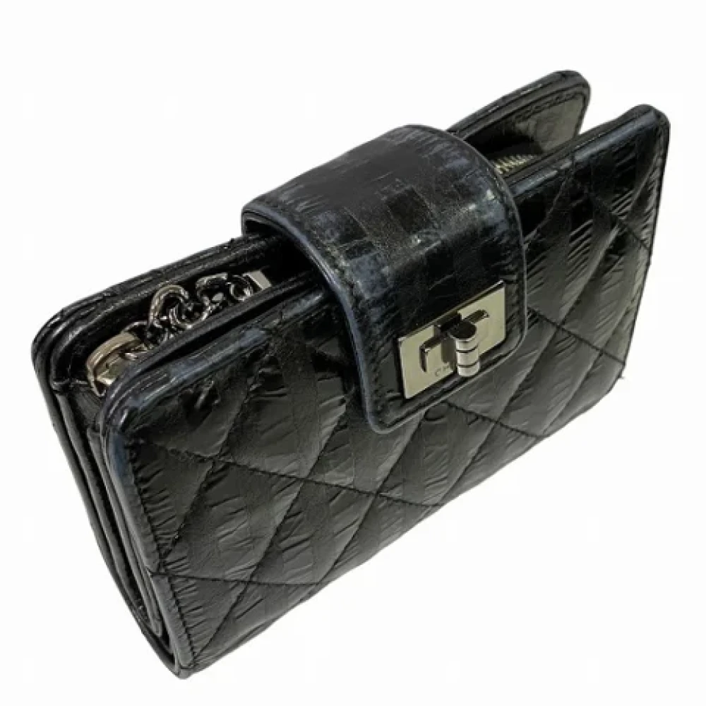 Chanel Vintage Pre-owned Leather wallets Black Dames