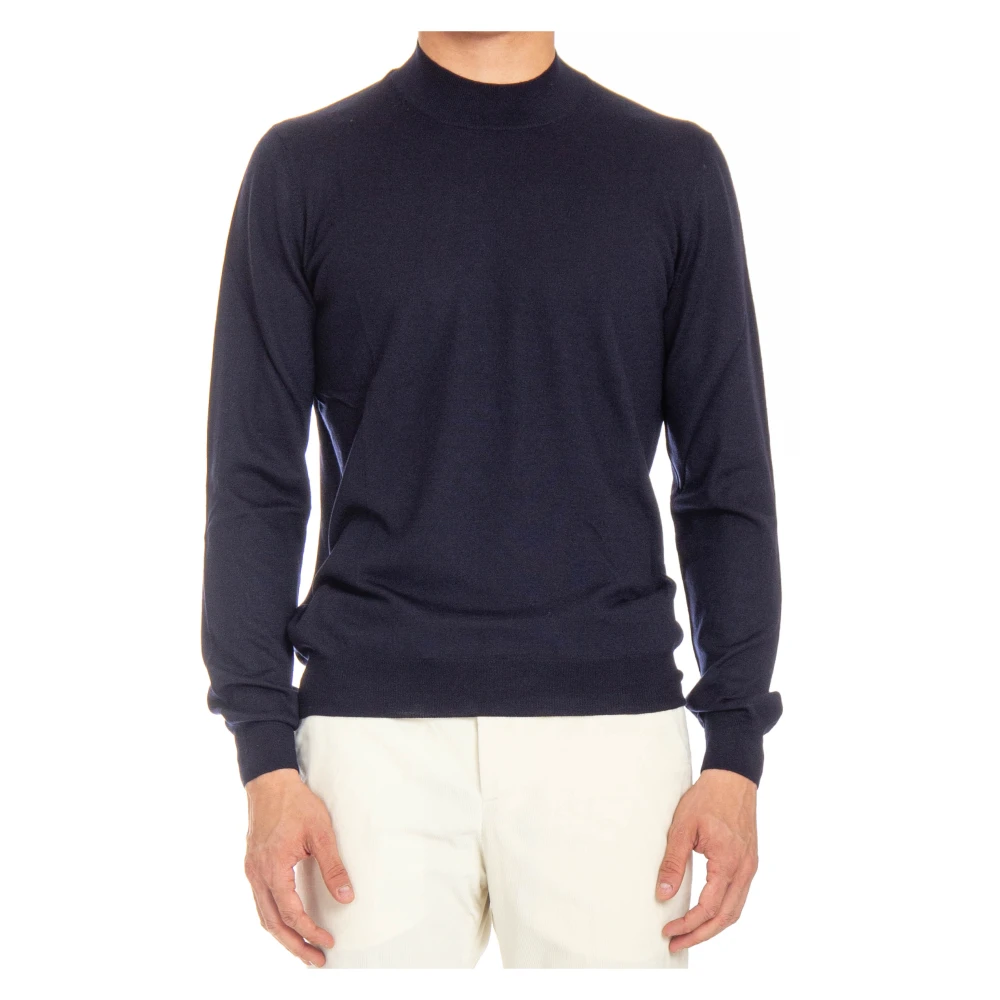 Barba Men's Blue Round-Neck Knitwear, Xl, Jumper With Fine Wool