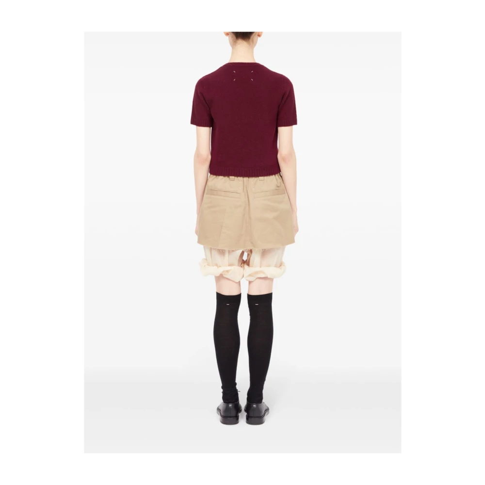 Maison Margiela Bordeaux Wollen Trui Red Dames
