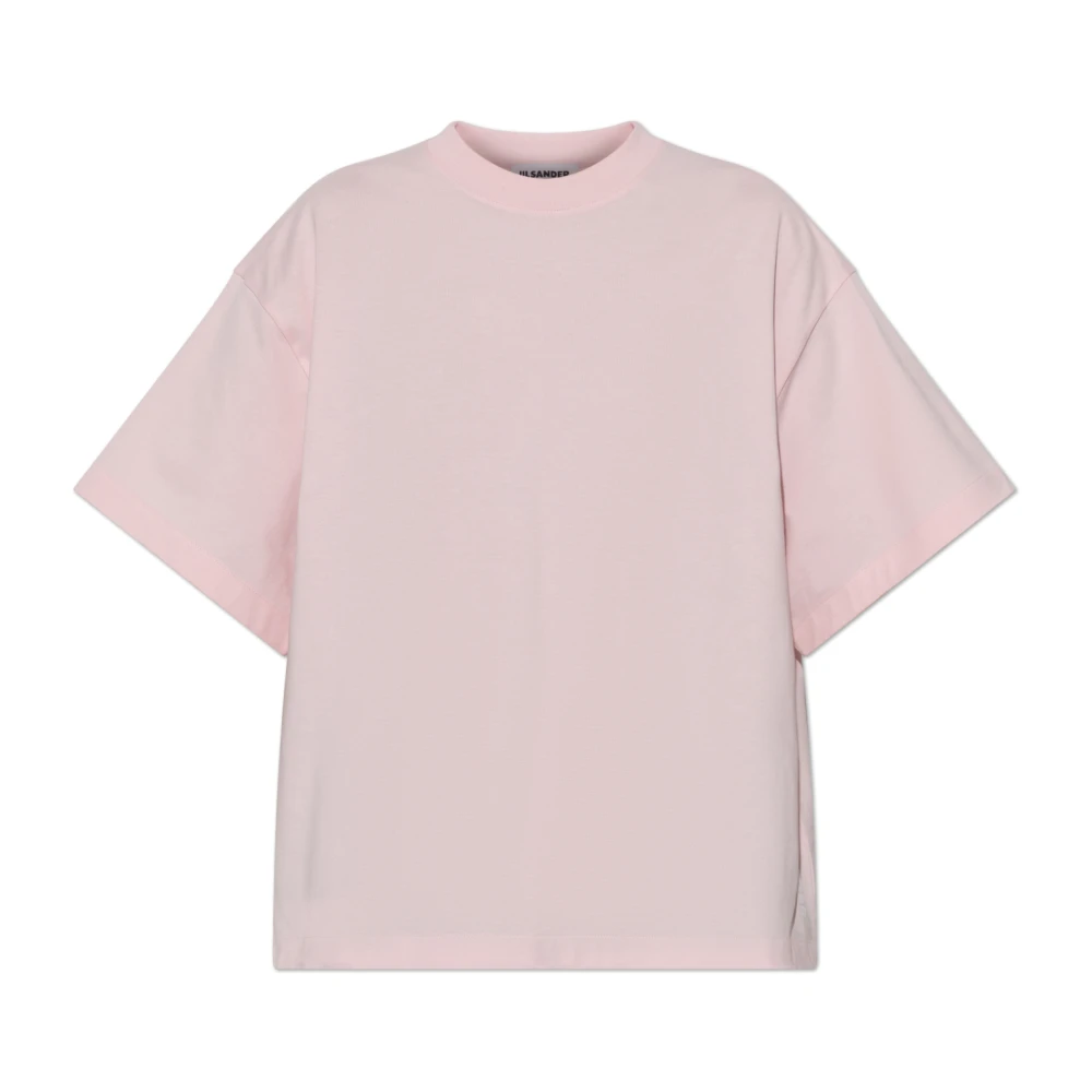 Jil Sander Pink T-Shirt With Printed Logo - Female - T-Shirts - Xs - Tops