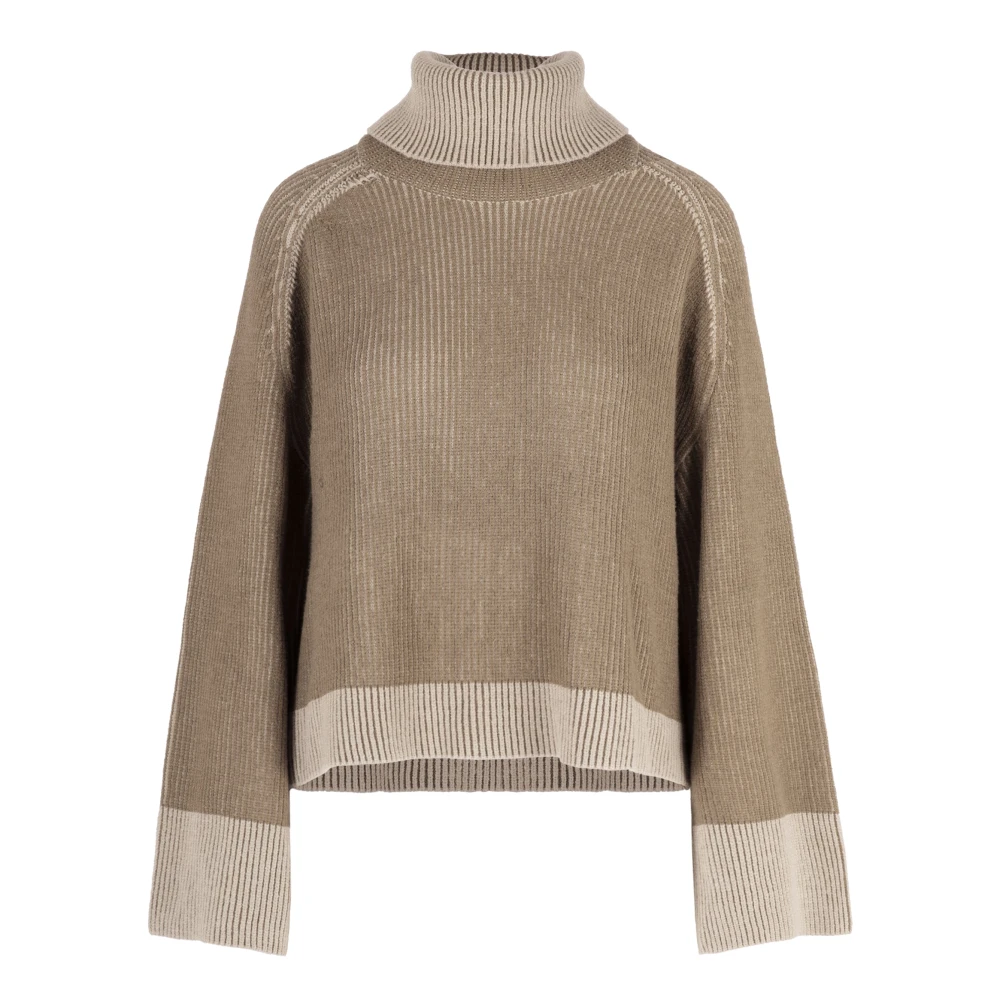 Bomboogie Donna Beige - Maglione In Misto Viscosa Con Collo Dolcevita - Knitwear - S