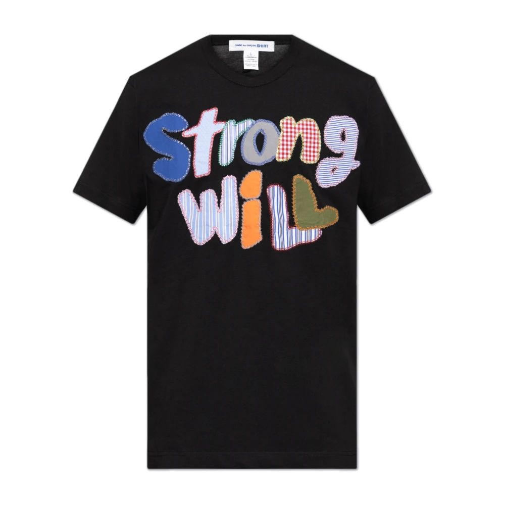 Comme des Garçons T-shirt met patch Black Heren