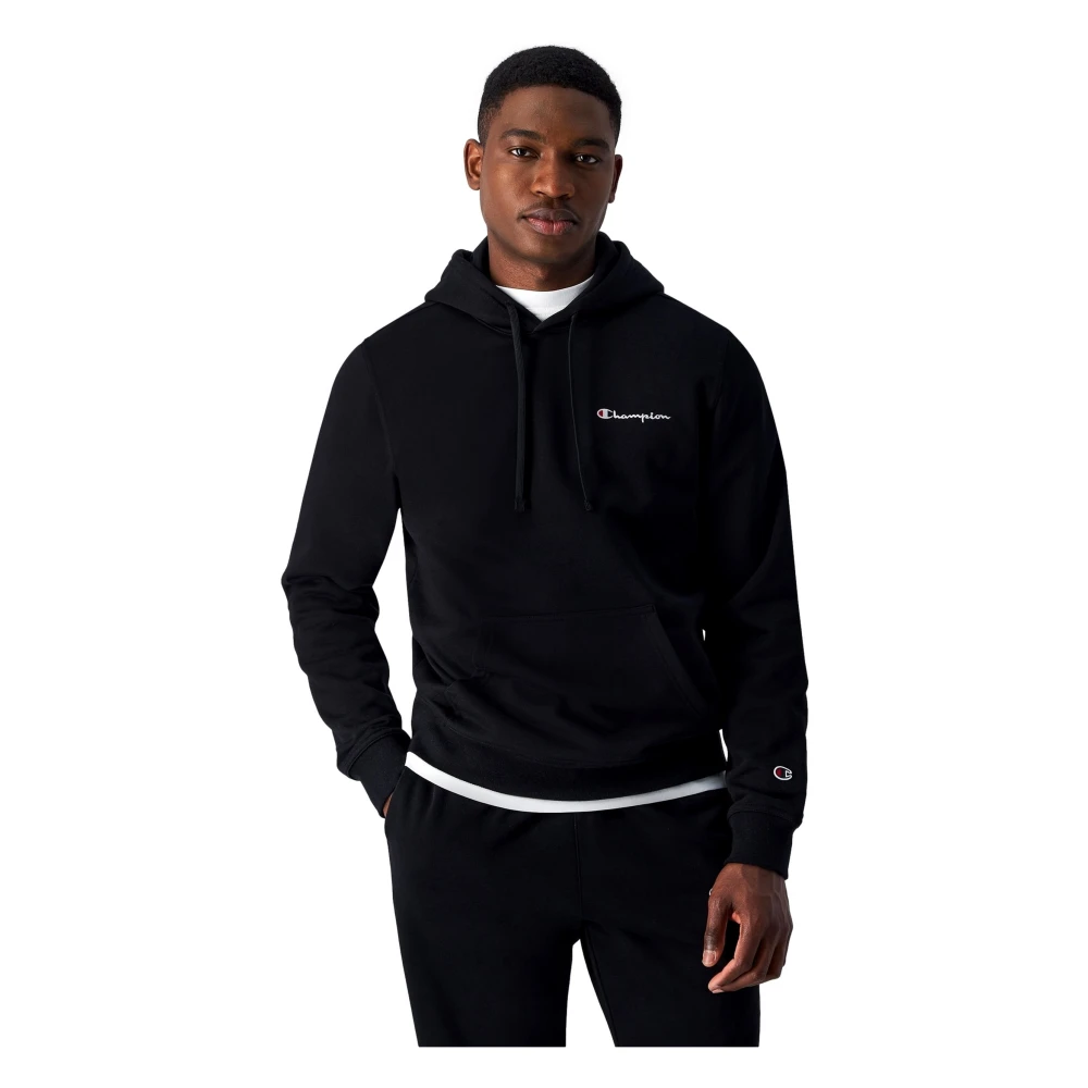 Champion Zwarte hoodie met geborduurd logo Black Heren