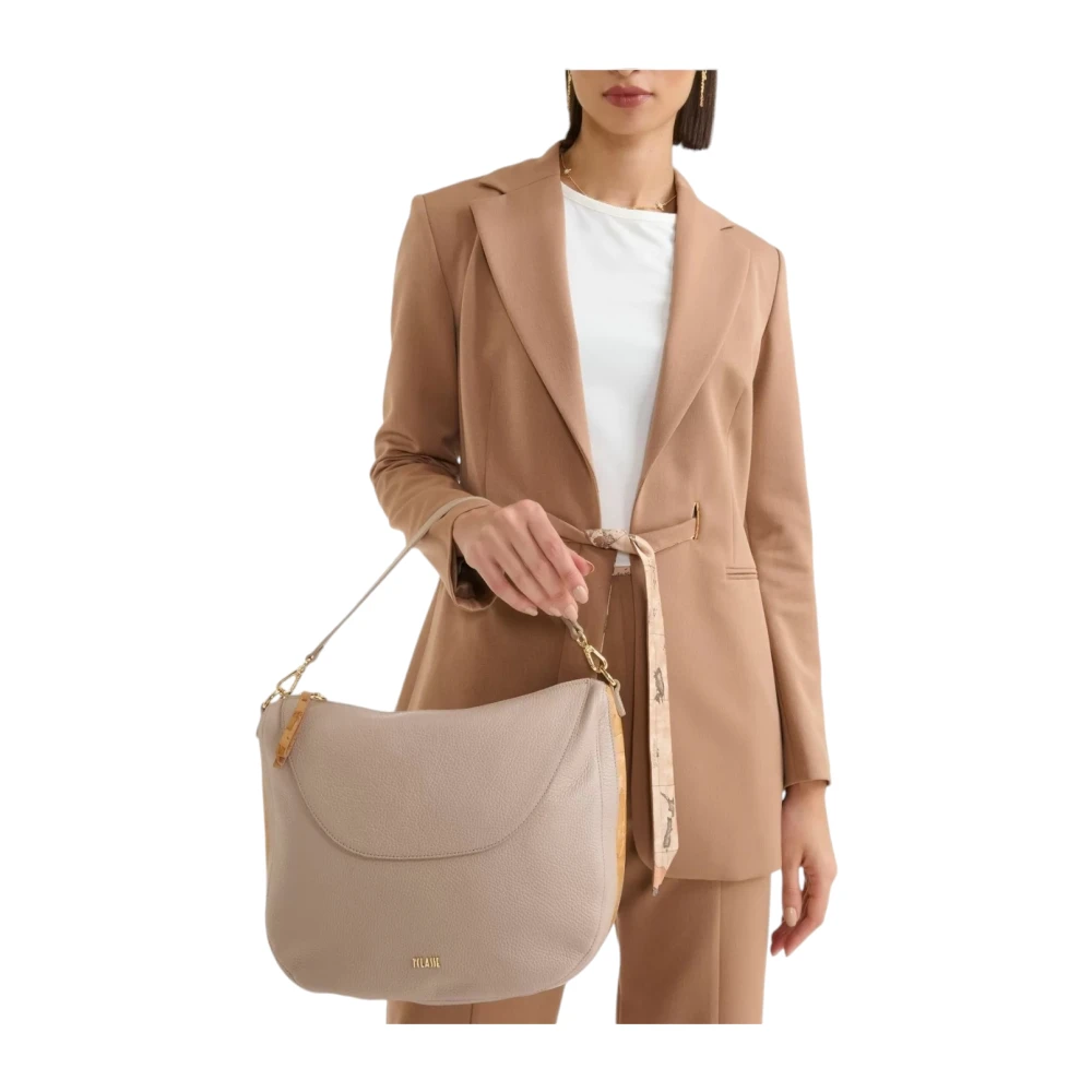 Alviero Martini 1a Classe Beige Leren Crossbody Tas Universe Beige Dames