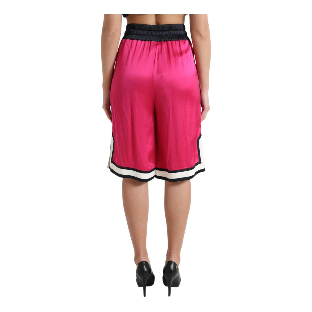 Dolce & Gabbana Roze hoge taille jersey shorts Pink Dames