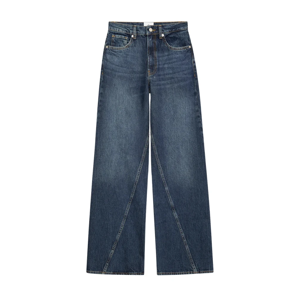 Anine Bing Women's Blue Wide Jeans, W27, Brie Jean Denim Jeans