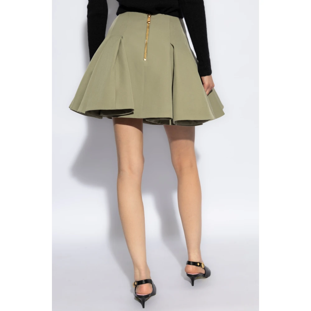 Balmain Korte geplooide rok Green Dames