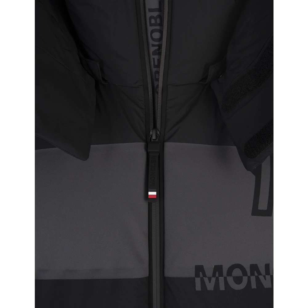Moncler Zwarte Ski Jas met Bergdetails Black Heren