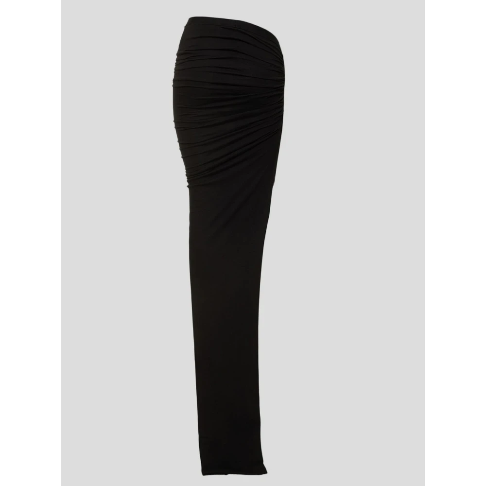 Rick Owens Zachte Edefu Lange Rok van Katoen Black Dames