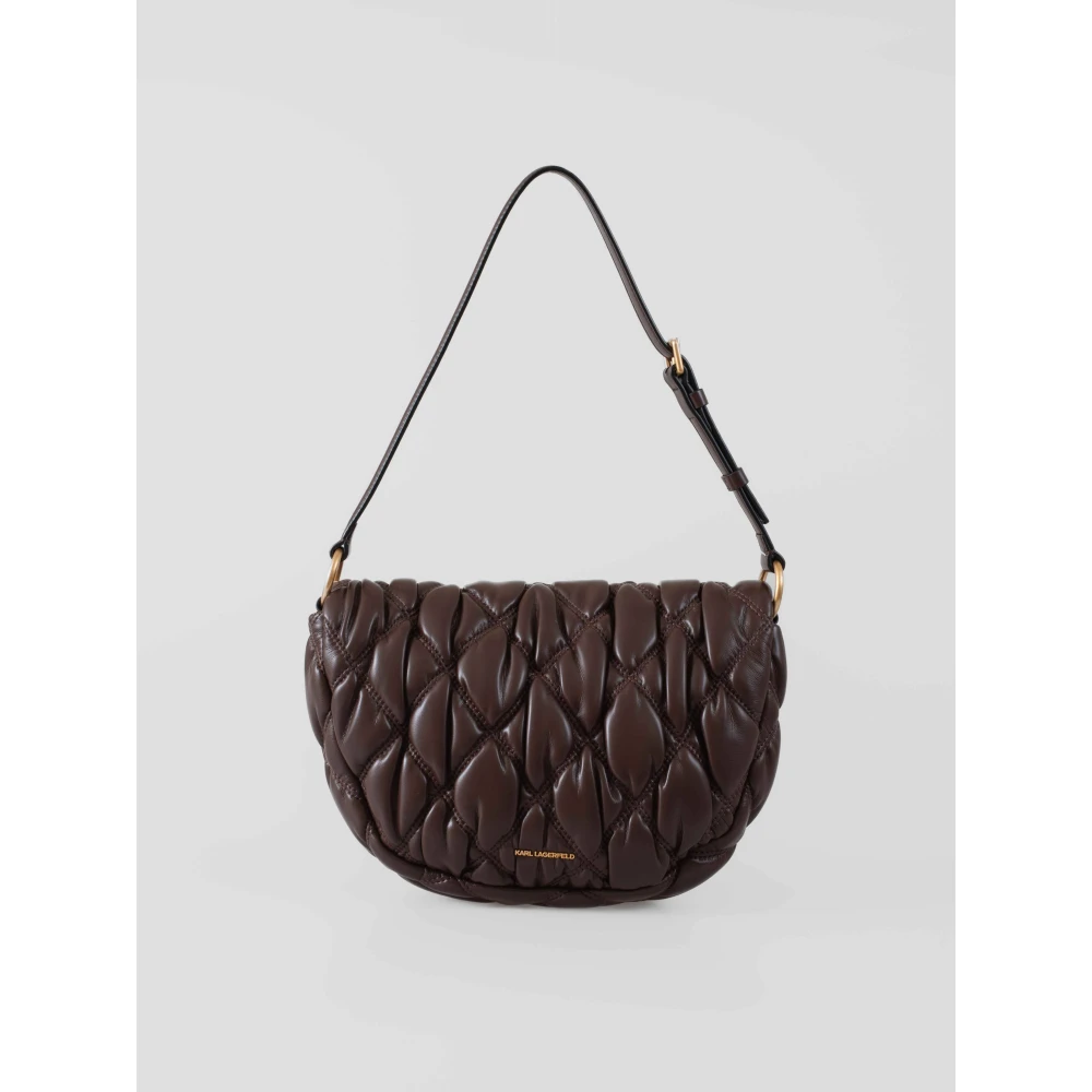 Karl Lagerfeld K Signature Quilt Flap Schoudertas Brown Dames