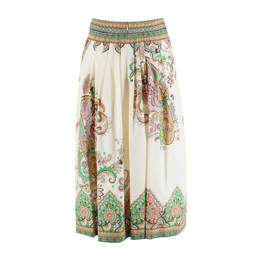 ETRO Paisley Medaillon Katoen Poplin Midi Rok Multicolor Dames