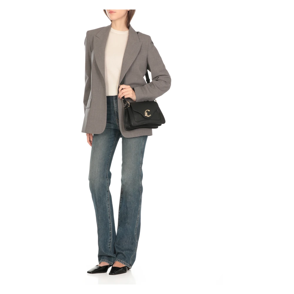 Coccinelle Zwarte Leren Handtas Vrouw Black Dames