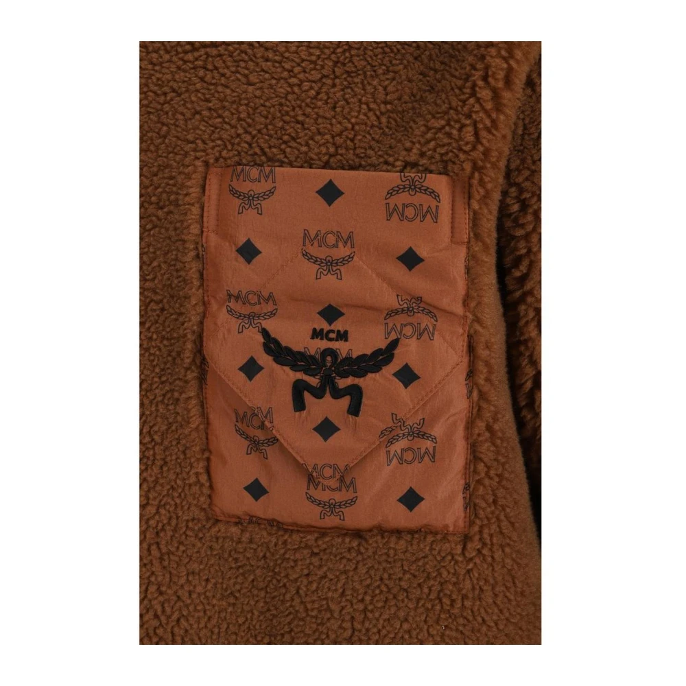 MCM Shearling Sweatshirt met Monochroom Patroon Brown Heren