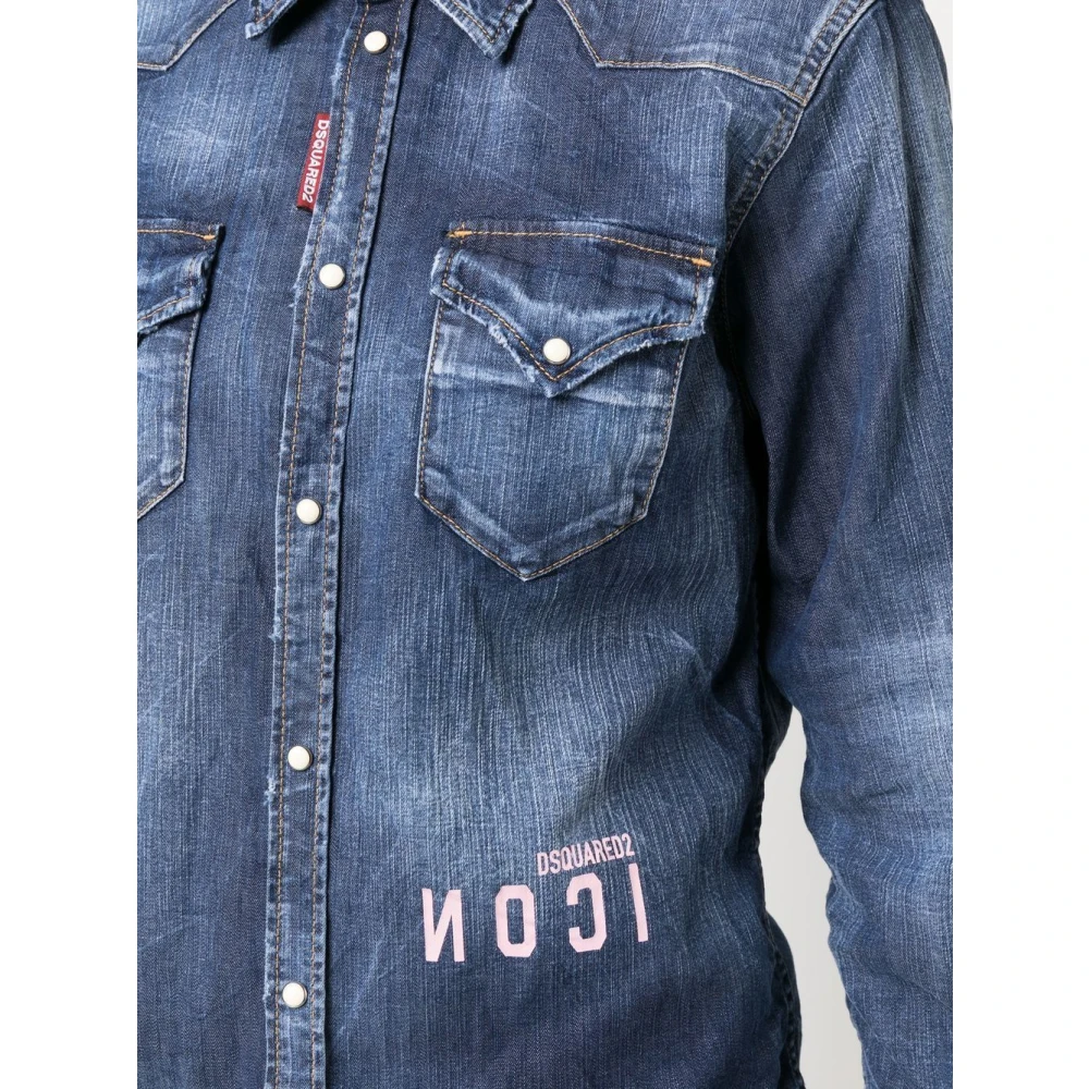 Dsquared2 Stijlvolle Shirt Blue Dames
