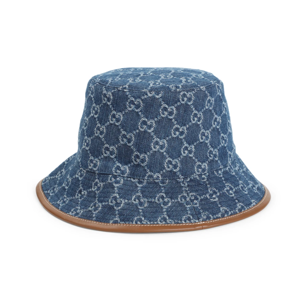 Gucci Denim Fedora Hoed Stijlvolle Mode Accessoire Blue Dames