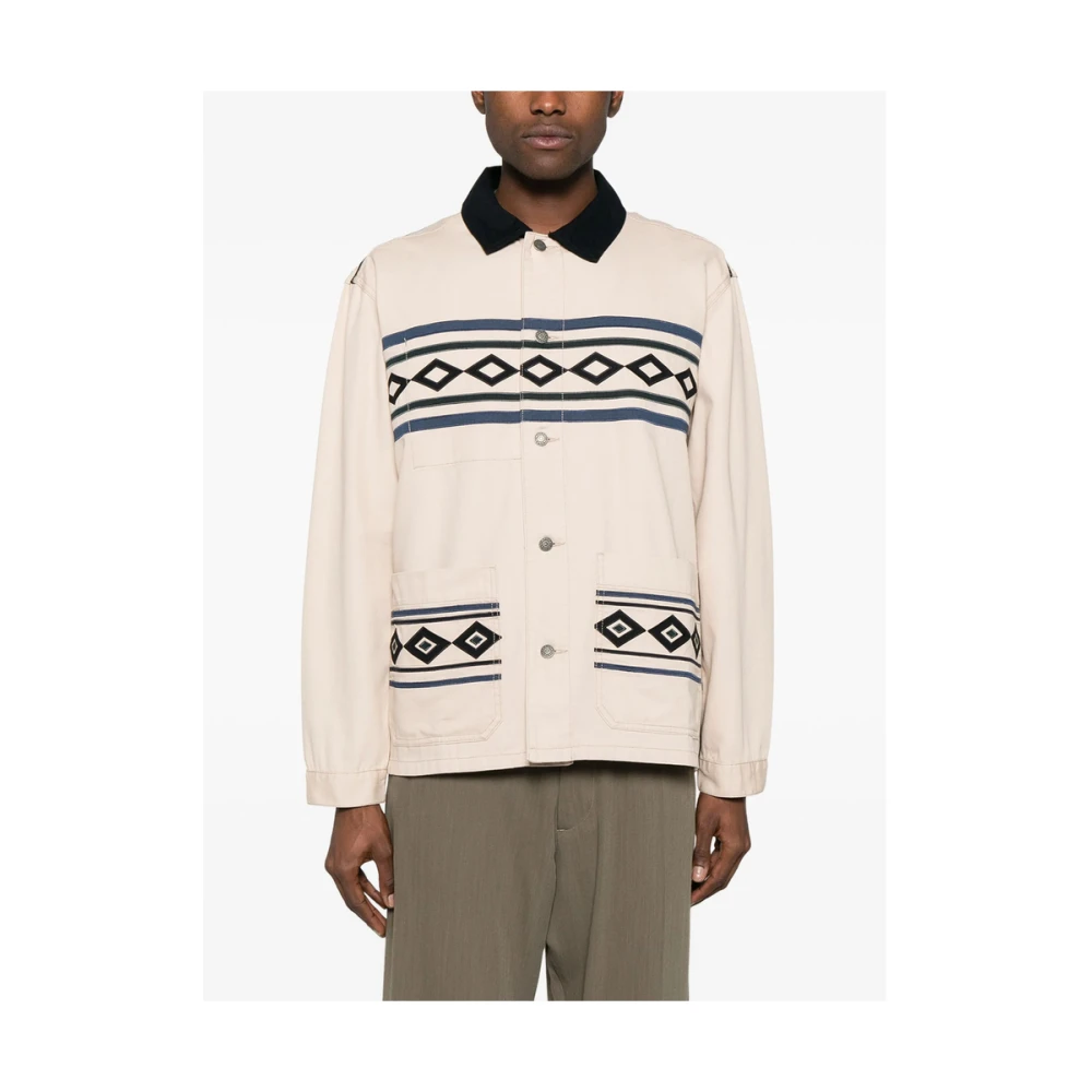 Maison Labiche Beige knoopsluiting buitenkleding met zakken Beige Heren
