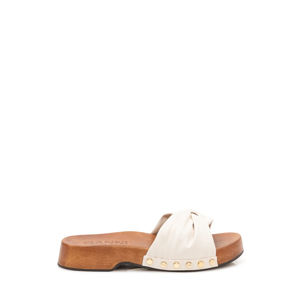 Ganni Women's White Sliders, 8 Uk, Tia Fairy Clog