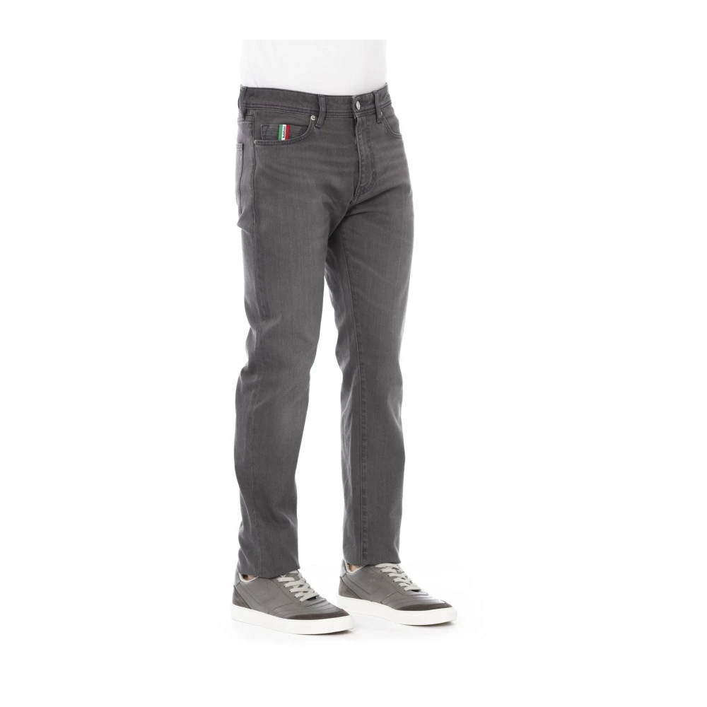 Baldinini Regular Jeans met Logo Knoop Gray Heren