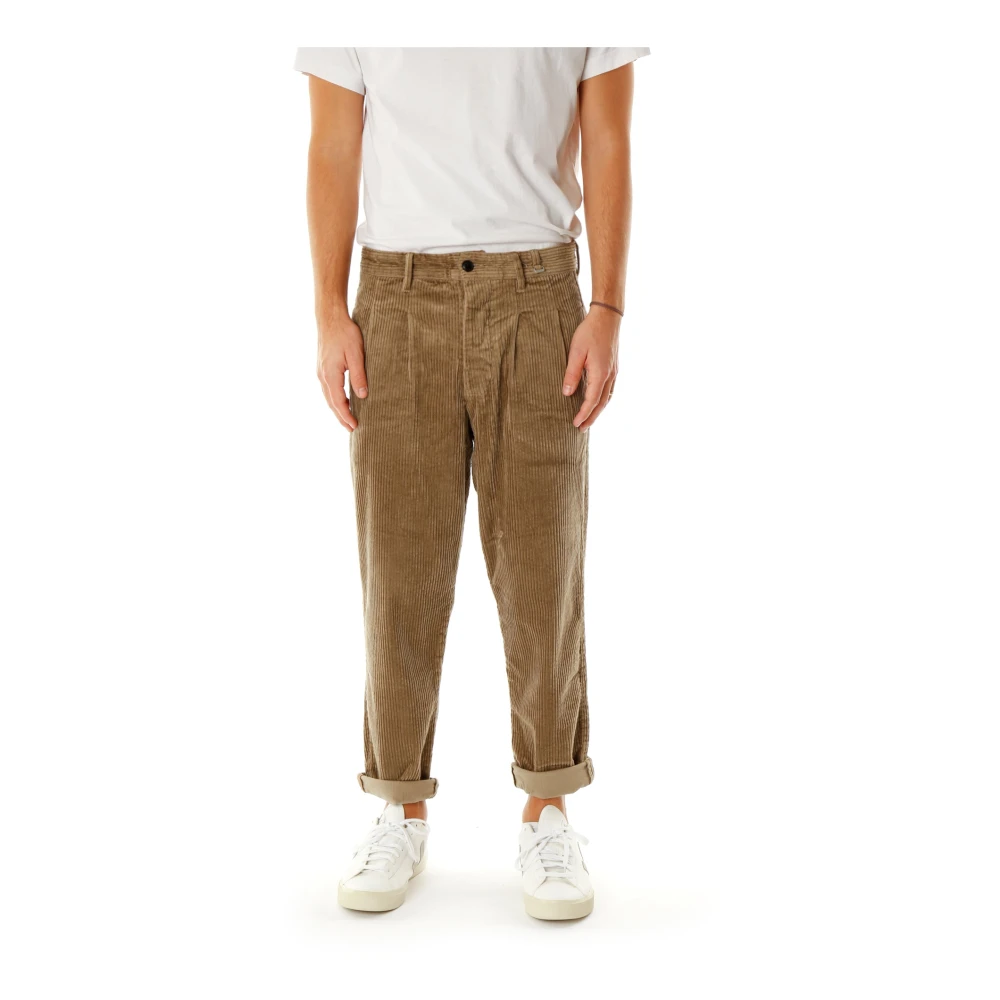 Gabba Corduroy Tapered Fit Broek Brown Heren
