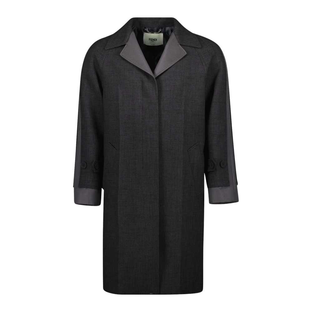 Fendi Lange autojas met contrastdetails Gray Dames
