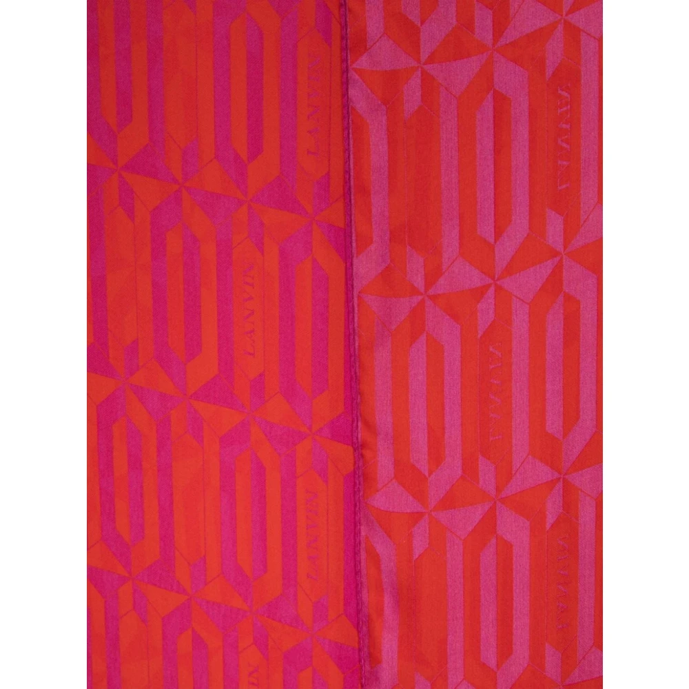 Lanvin Zijden Sjaal met Geometrische Print Red Dames