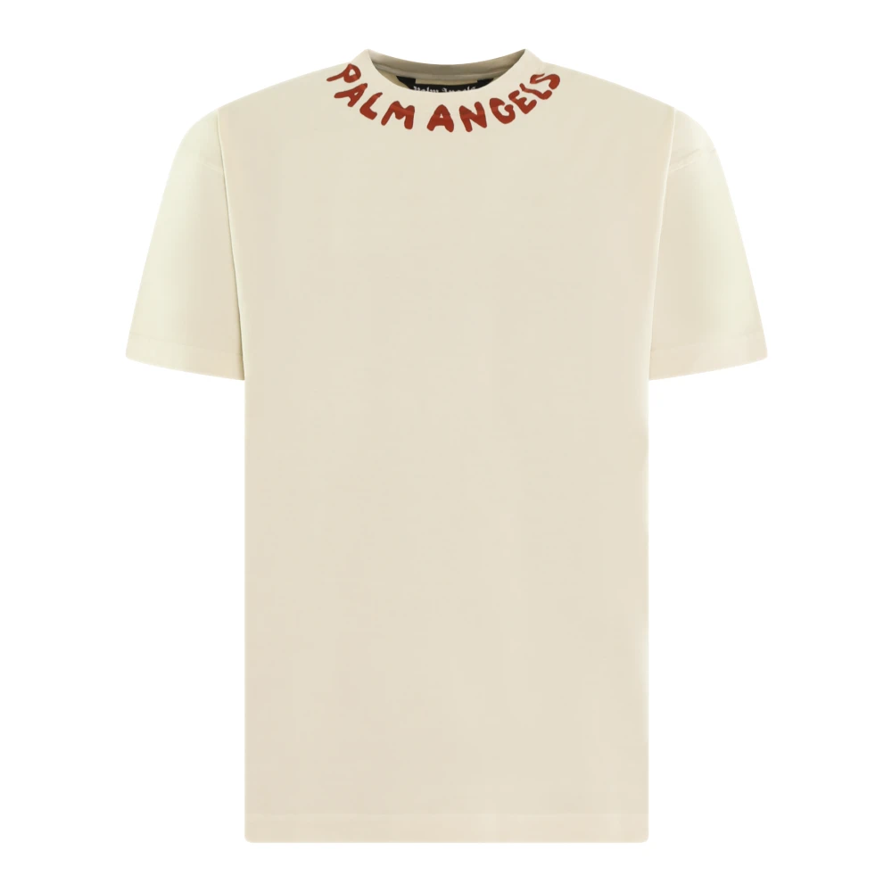 Palm Angels Zandkleurig Katoenen T-shirt Beige Heren