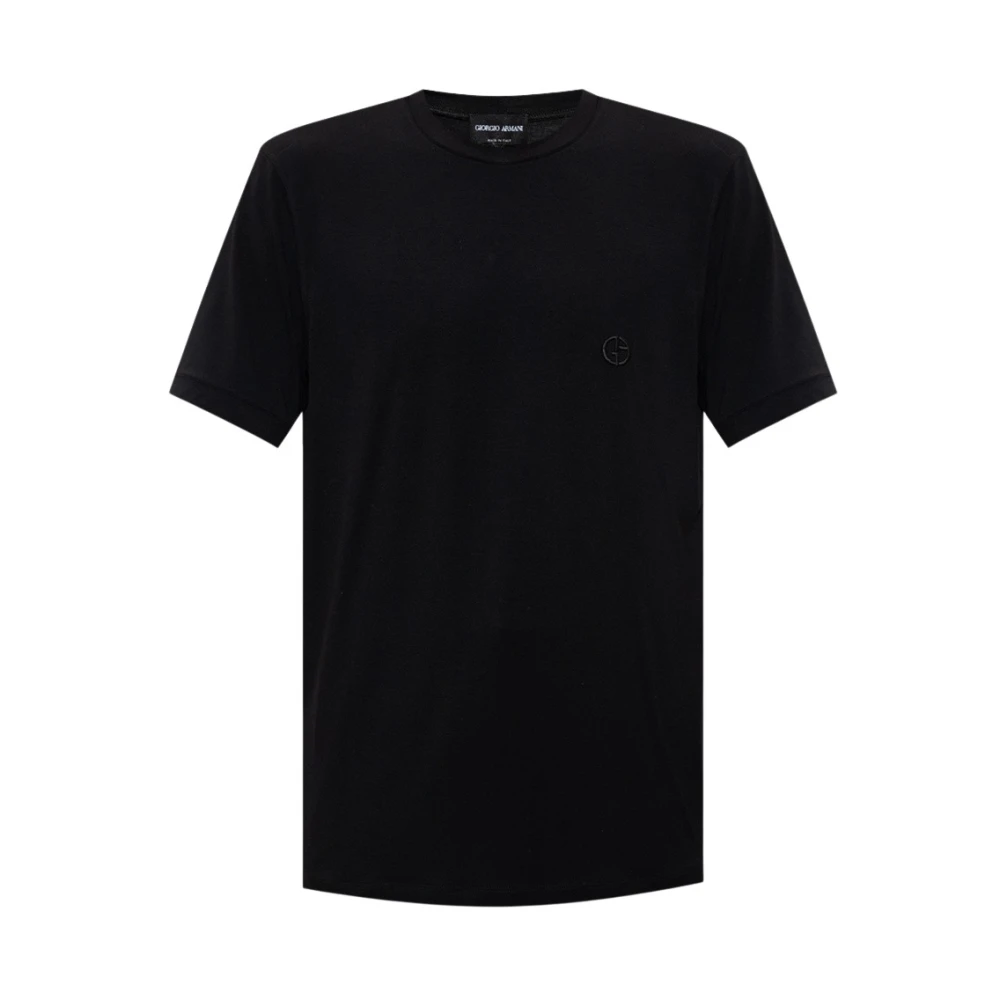 Giorgio Armani Mannelijk Zwart Tops Heren, 3XL, T-Shirt Met Logo