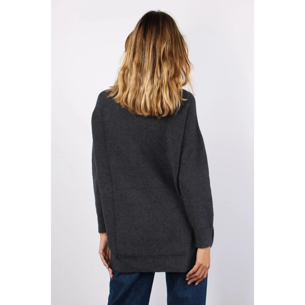 Manila Grace Trui met hoge hals Gray Dames