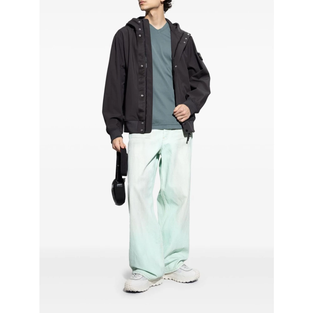 Stone Island Grijze Jassen voor Moderne Mannen Black Heren