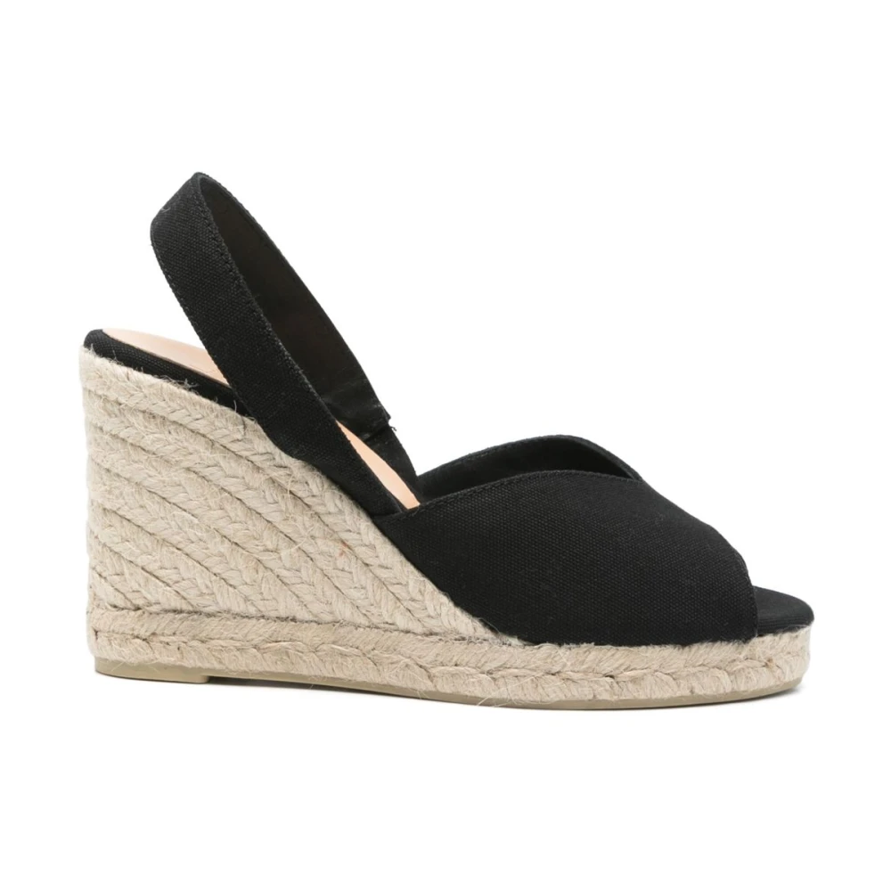 Castañer Svarta Slingback Kilklack Skor Black, Dam