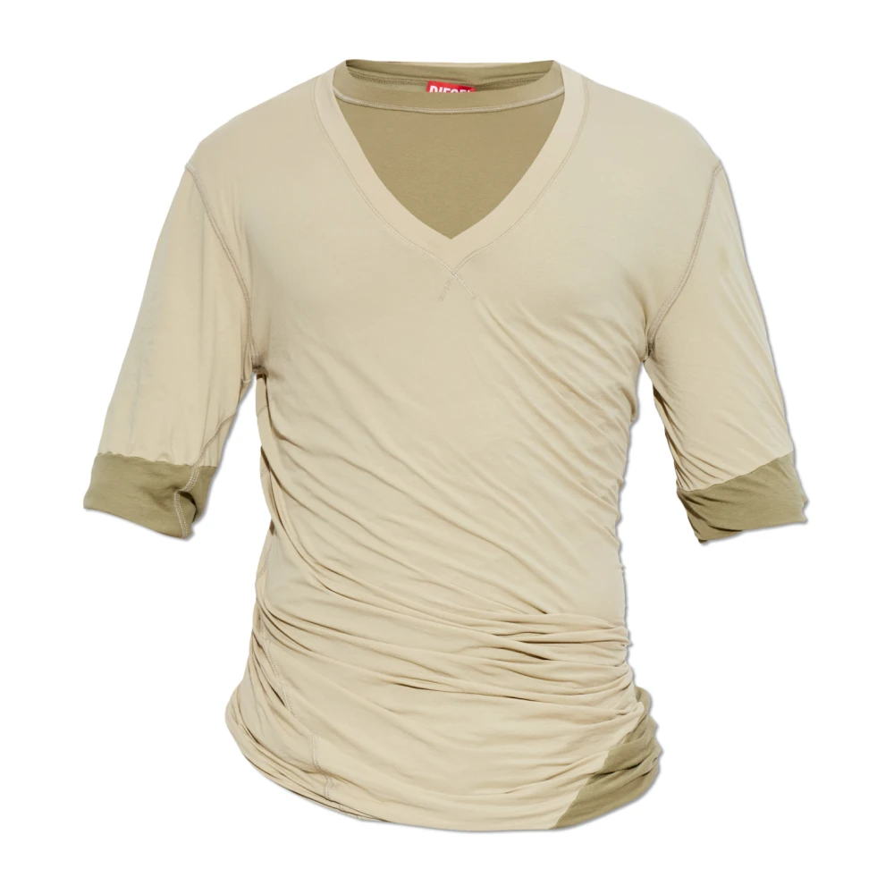 Diesel Mannelijk Groente Tops Heren, Groen, L, Katoen, T-Moody-Plain T-Shirt