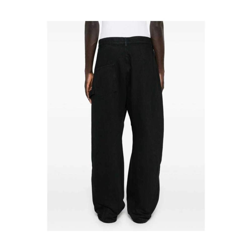 JW Anderson Zwarte Denim Wide Leg Jeans Black Heren