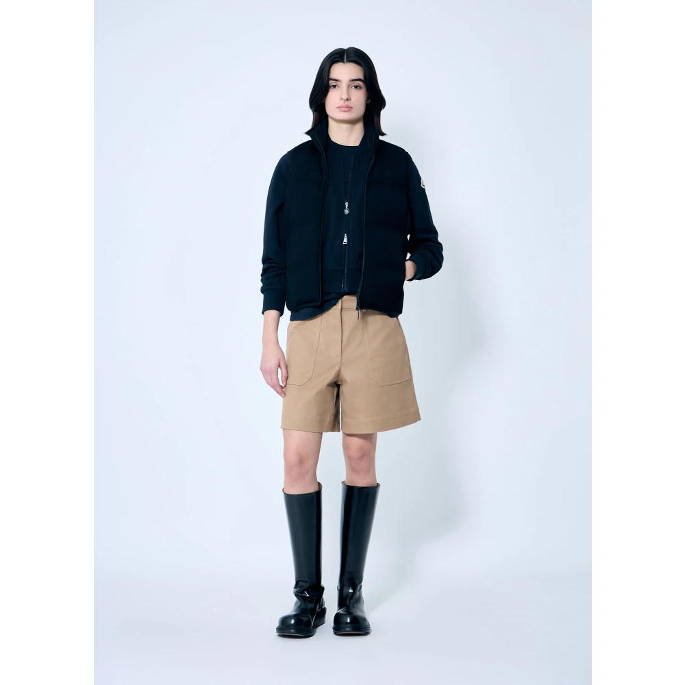 Moncler Gewatteerde Gebreide Vest Black Dames
