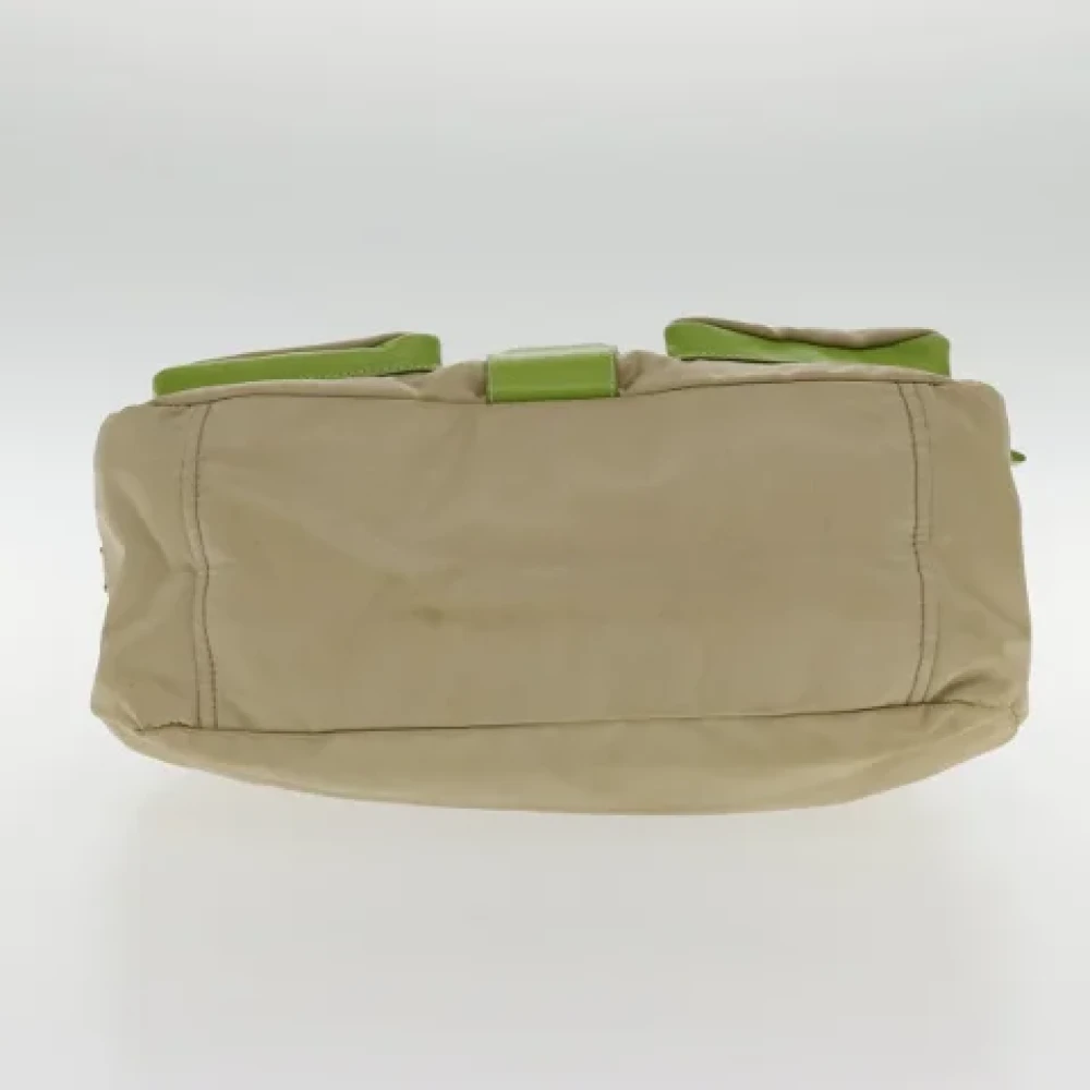 Prada Vintage Pre-owned Nylon prada-bags Beige Dames