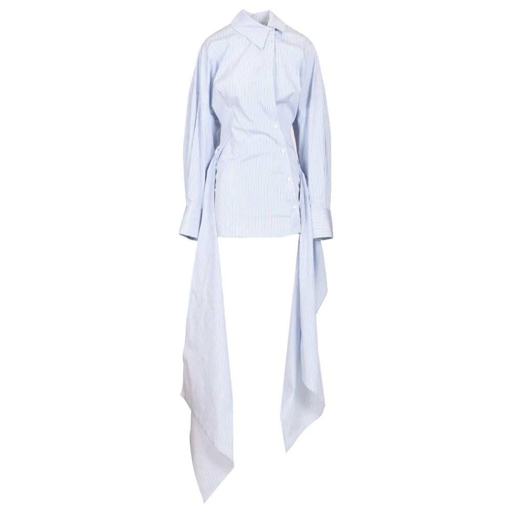 The Attico Women's Blue Shirt Dresses, M, Cotton Mini Dress