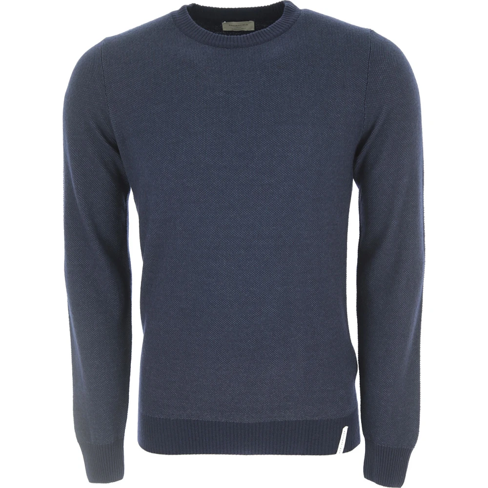 Brooksfield Round-neck Knitwear Blue Heren