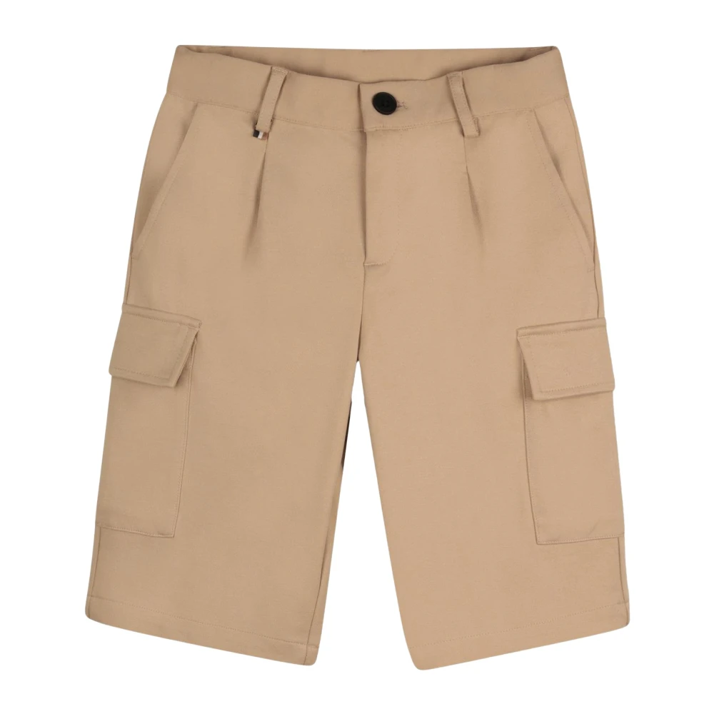 Hugo Boss Cargo Bermuda Shorts med ikoniskt logotyp Beige, Pojke