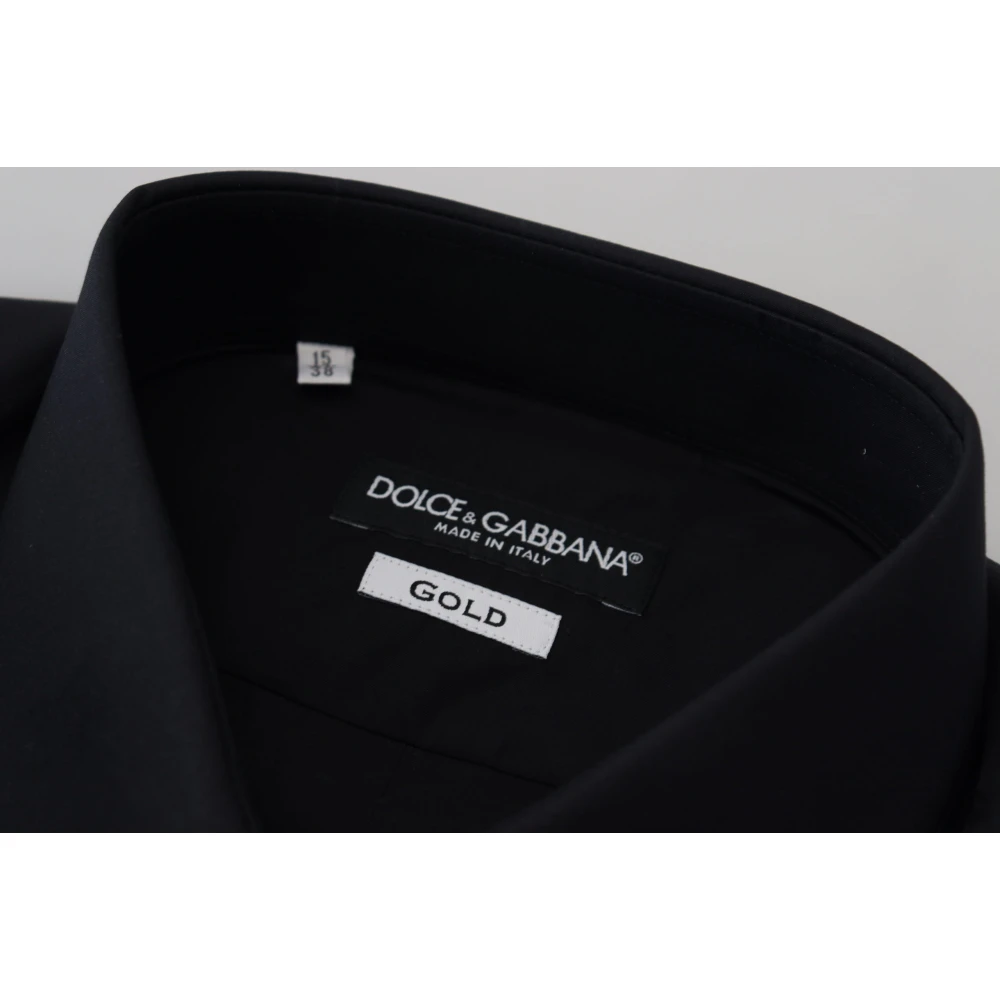 Dolce & Gabbana Elegante zwarte katoenen overhemd Black Heren