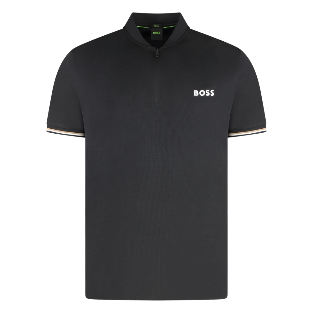 Hugo Men's Black Polo Shirts, Xs, Technical Fabric Polo Shirt