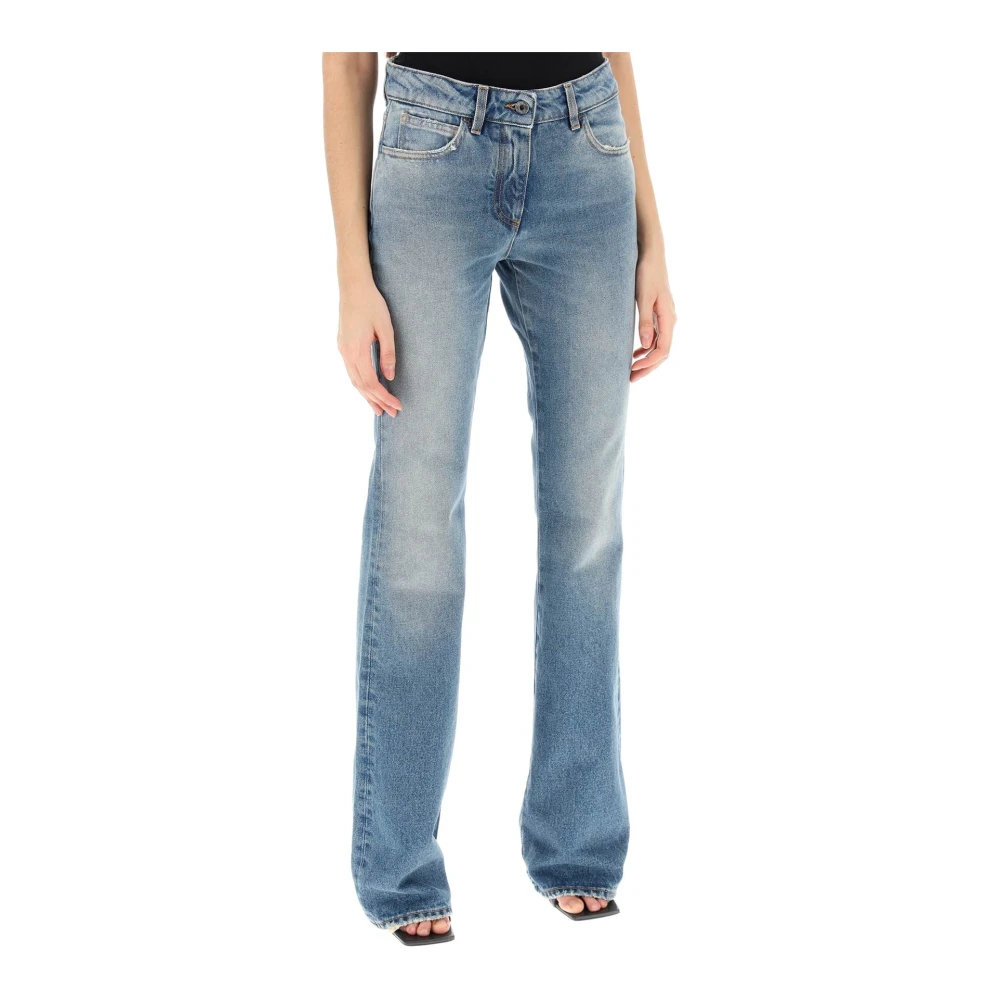 Off White Straight Jeans Blue Dames