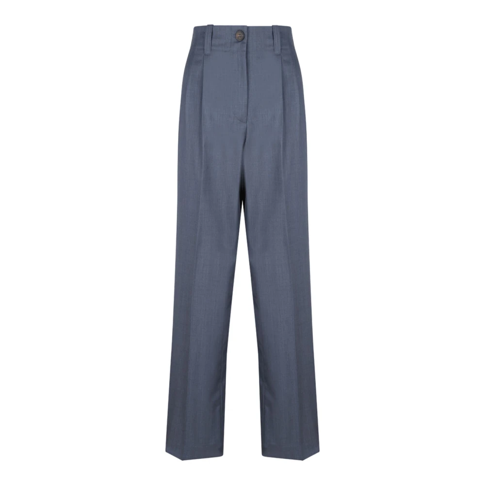 Golden Goose Gegreide Grijze Broek met Plooidetail Blue Dames
