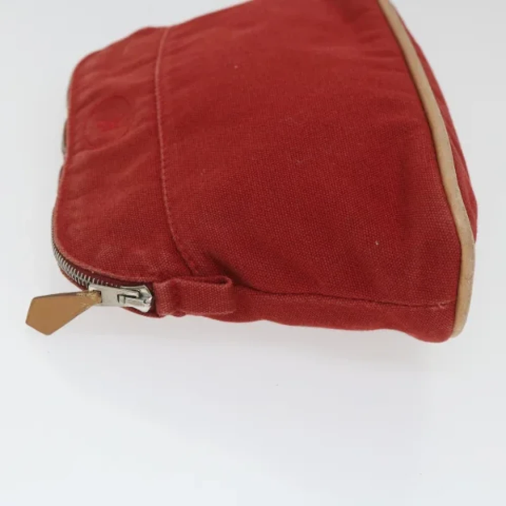 Hermès Vintage Pre-owned Canvas pouches Red Dames