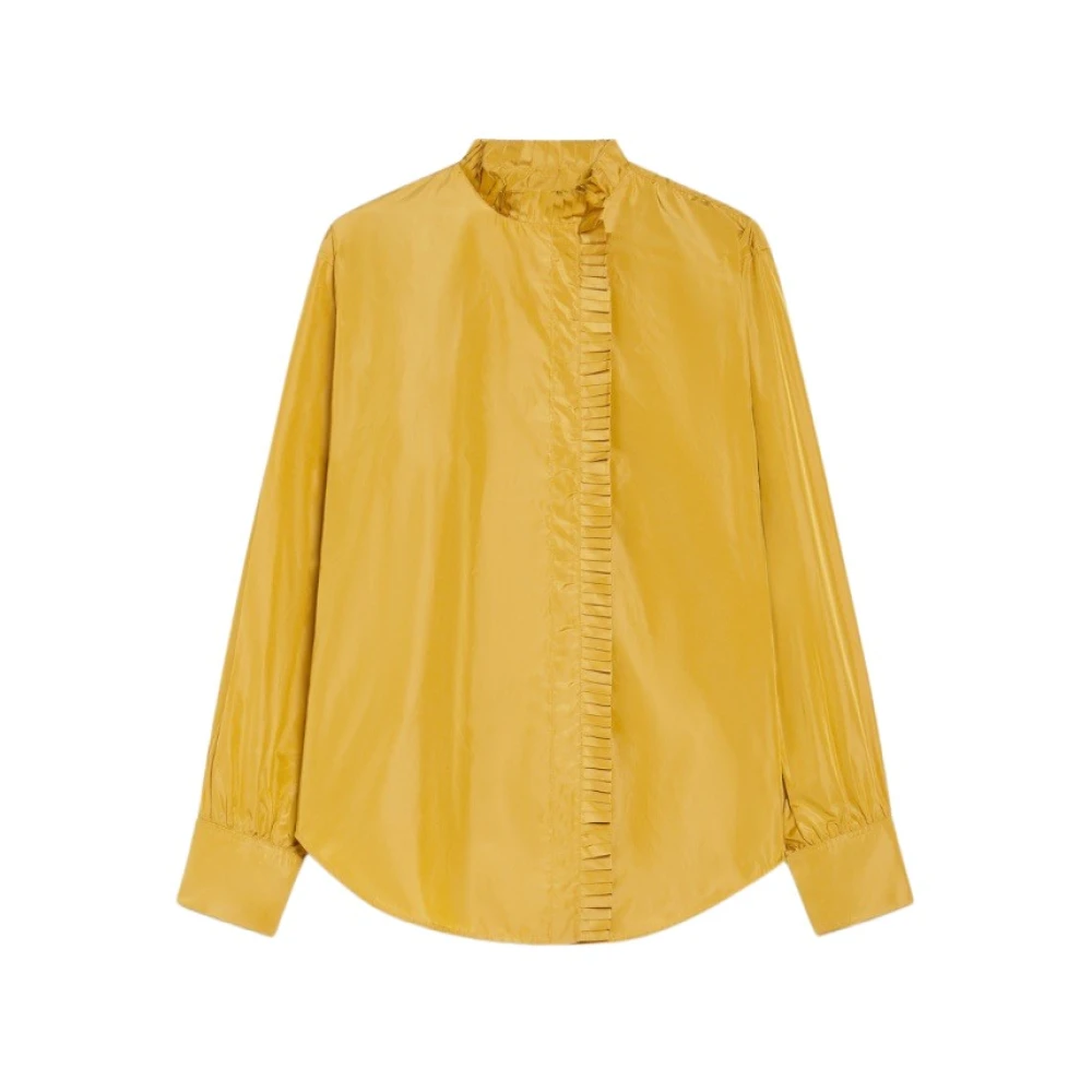 Max Mara Asymmetrische zijden overhemd met ronde hals Yellow Dames