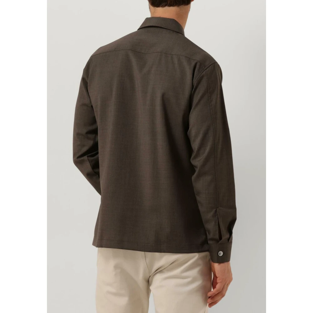 Gentiluomo Taupe Overshirt Klassieke Stijl Brown Heren