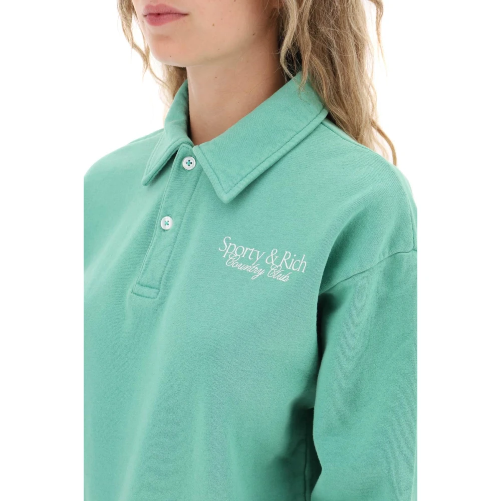 Sporty & Rich Country Club Polo Sweatshirt Green Dames