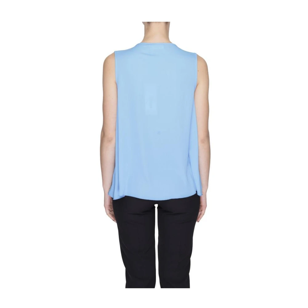 Sandro Ferrone Blauwe korte mouw polyester blouse Blue Dames